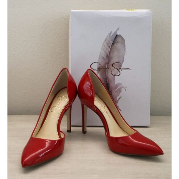Jessica Simpson 0707JS9872 Women's Sz 6.5M Red Muse Prizma Patent Pumps - Picture 1 of 10